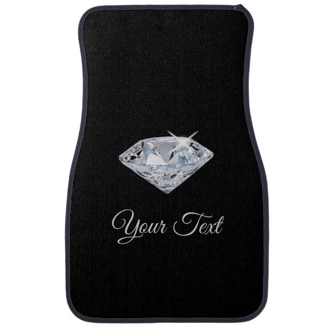Personalized Sparkle Diamonds Car Floor Mat (Front)