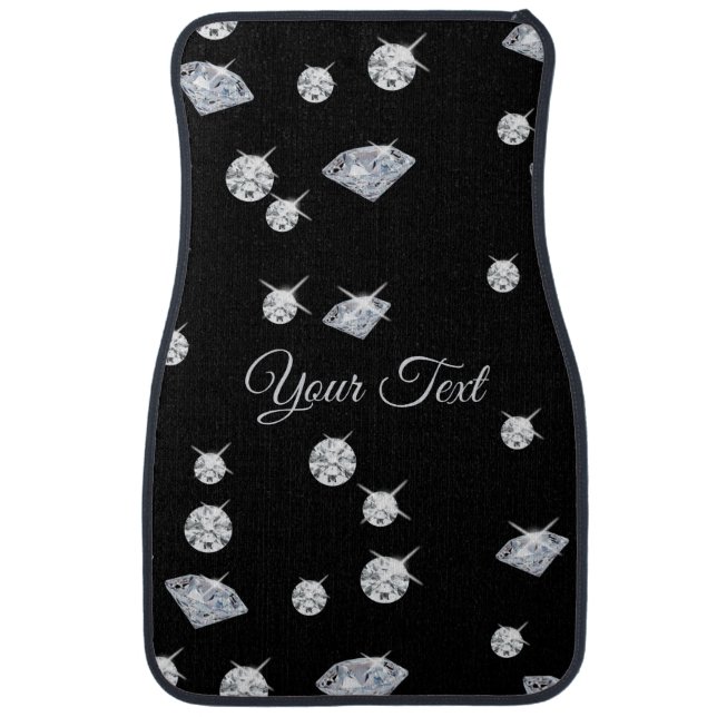 Personalized Sparkle Diamonds Car Floor Mat (Front)