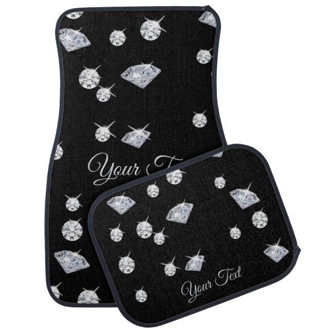 Personalized Sparkle Diamonds Car Floor Mat (Set)