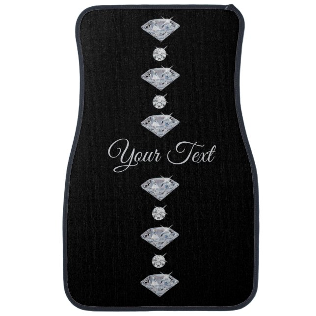 Personalized Sparkle Diamonds Car Floor Mat (Front)