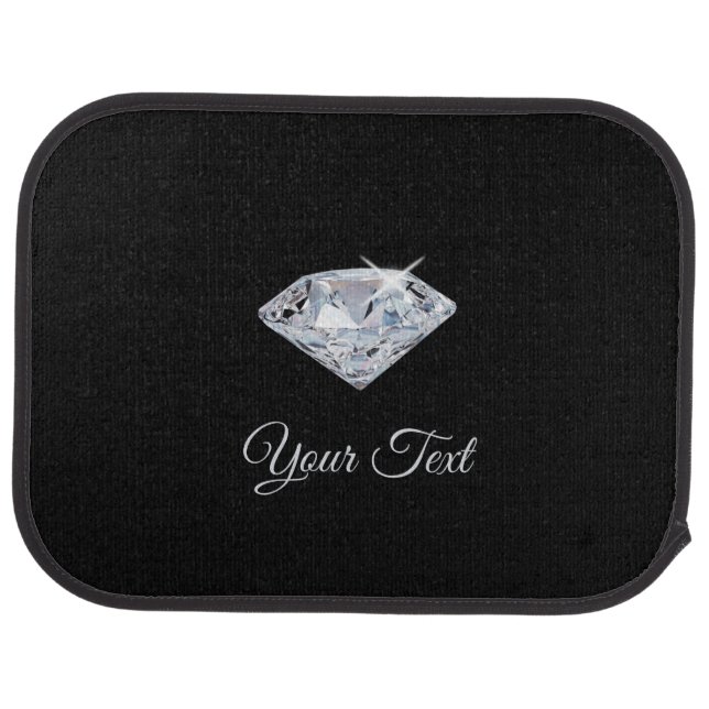 Personalized Sparkle Diamonds Car Floor Mat (Rear)