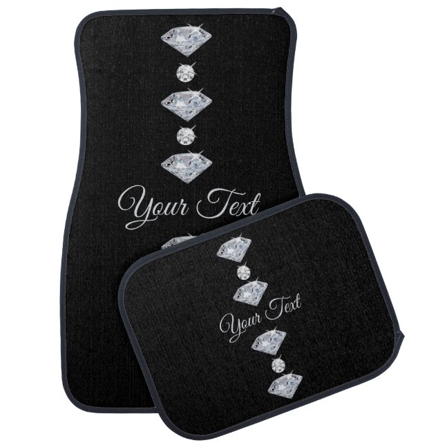 Personalized Sparkle Diamonds Car Floor Mat (Set)