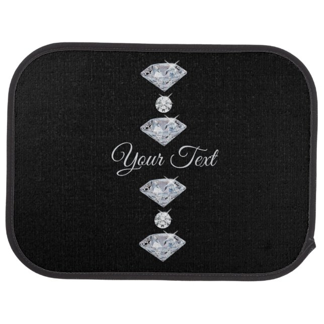 Personalized Sparkle Diamonds Car Floor Mat (Rear)