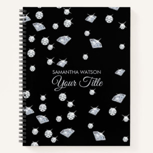 Personalized Sparkle Diamonds  Notebook
