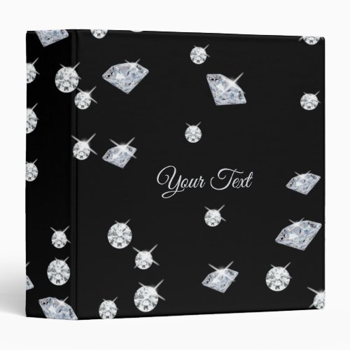 Personalized Sparkle Diamonds School 3 Ring Binder