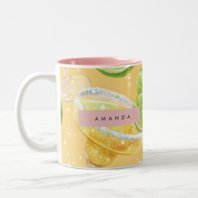 Personalized Sparkle Margarita & Lime Two-Tone Coffee Mug (Left)