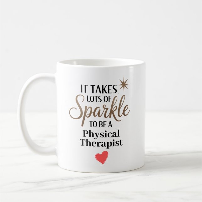 Personalized Sparkle Physical Therapist Coffee Mug (Left)