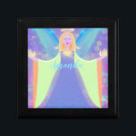 Personalized Sparkling Angel Wooden Jewelry Box<br><div class="desc">Personalized Angel Wooden Jewelry Keepsake Box</div>