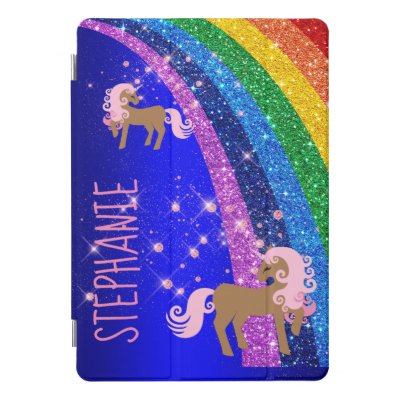 Personalized Sparkling Glitter Rainbow Unicorns Ca