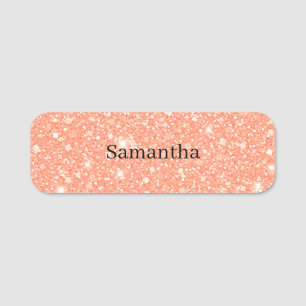 Personalized Sparkling Peach Dazzle Name Tag