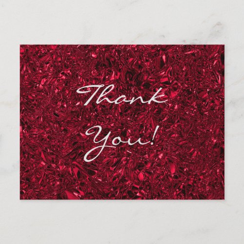 Personalized sparkling red crushed foil postcard