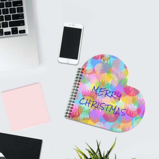 PERSONALIZED SPARKLY COLOURED MERRY CHRISTMAS NOTEBOOK (Creator Uploaded)