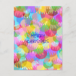PERSONALIZED SPARKLY COLOURED MERRY CHRISTMAS POSTCARD