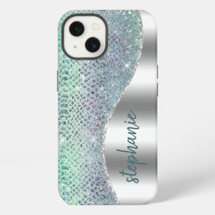 Personalized Sparkly Diamond Snakeskin iPhone 13 Case