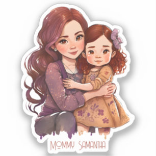 Personalized Sparkly Mother and Daughter Sticker