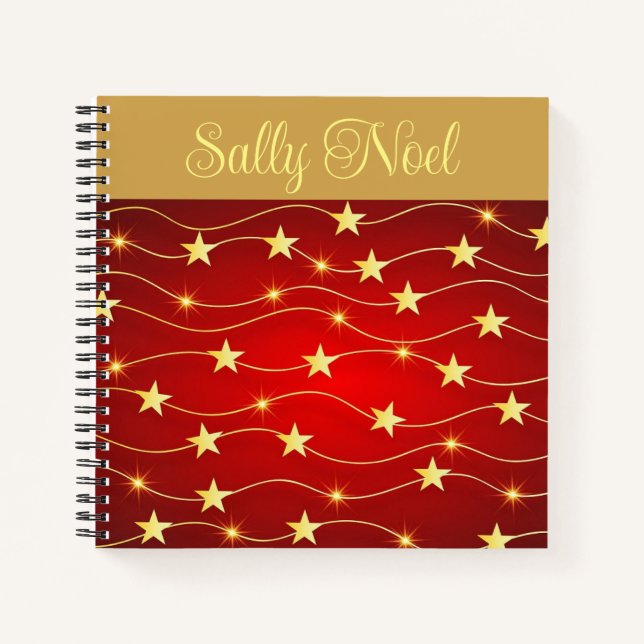 Personalized sparkly stars notebook (Front)