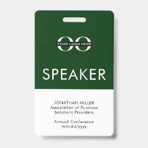Personalized Speaker Badge Custom Text Logo