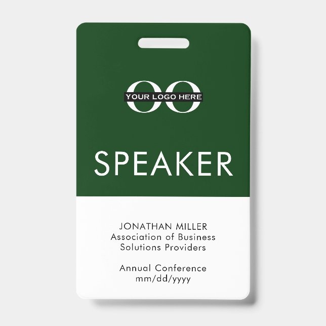 Personalized Speaker Badge Custom Text Logo