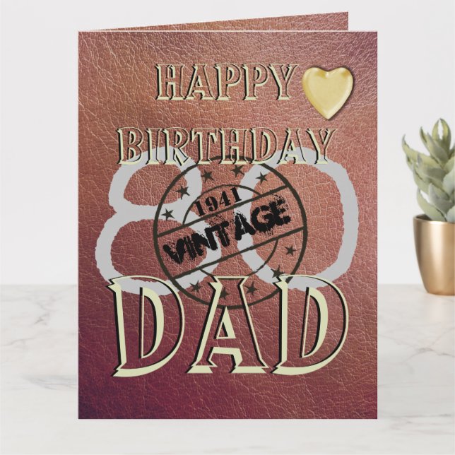 Personalized Special 80th Birthday Card For Dad (Small Plant)