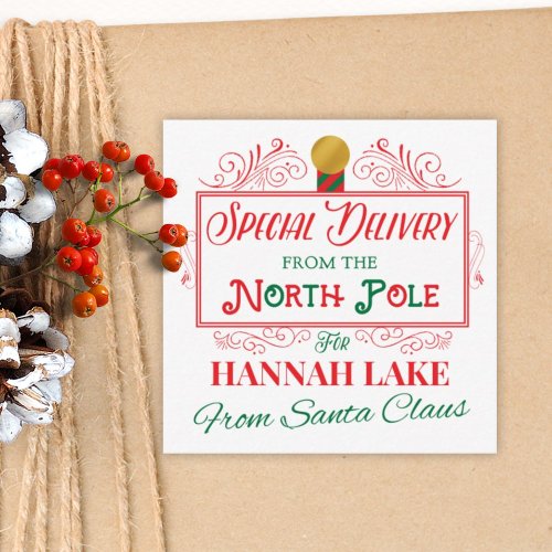 Personalized Special Delivery Christmas Gift Tag Enclosure Card