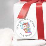 Personalized Special Delivery from North Pole Classic Round Sticker<br><div class="desc">Personalized Christmas stickers for kids with cute watercolor illustration of Santa peeking out from a pile of gifts and decorated with snowflakes. The wording is fully editable and lettered in whimsical typography. It currently reads "special delivery from the north pole .. to [name] from Santa". Please browse my store for...</div>