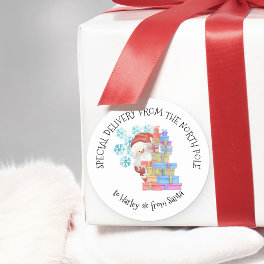 Personalized Special Delivery from North Pole Classic Round Sticker