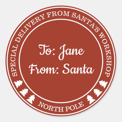 Personalized Special Delivery from Santa Sticker