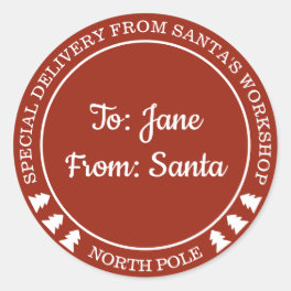 Personalized Special Delivery from Santa Sticker