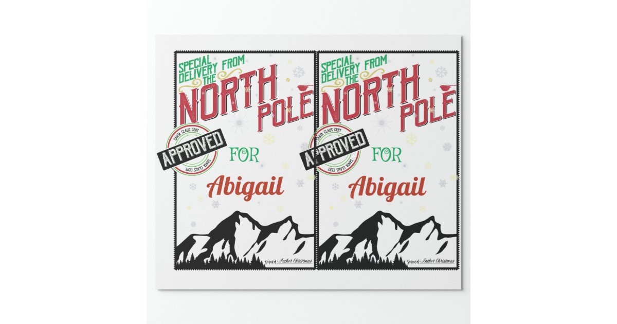 Personalized Special Delivery From The North Pole Wrapping Paper