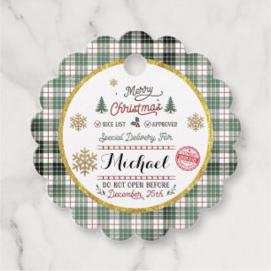 Personalized Special Delivery North Pole Santa Favor Tags
