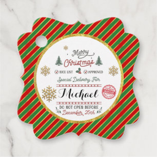 Personalized Special Delivery North Pole Santa Favor Tags