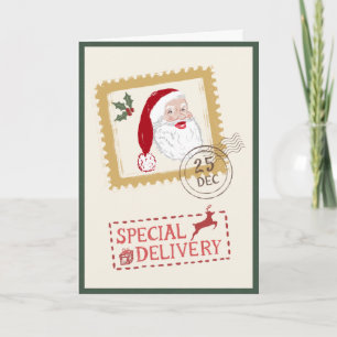Personalized Special Delivery Santa Christmas Card