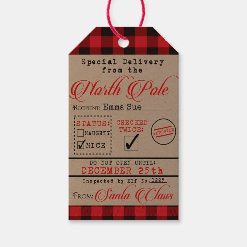 Personalized Special Delivery Santa Claus Gift Tags