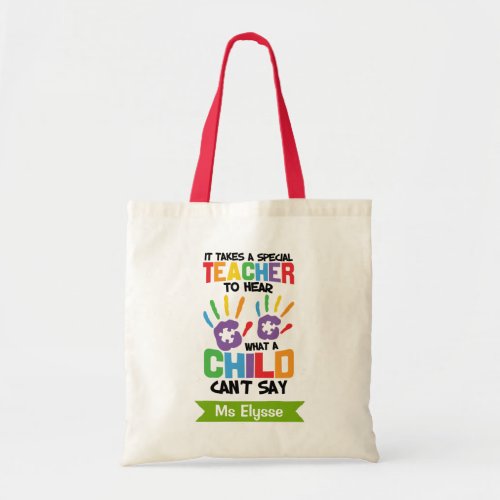 Personalized Special Education Teacher Tote Bags