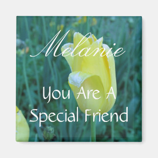 Personalized Special Friend Yellow Tulip Magnet
