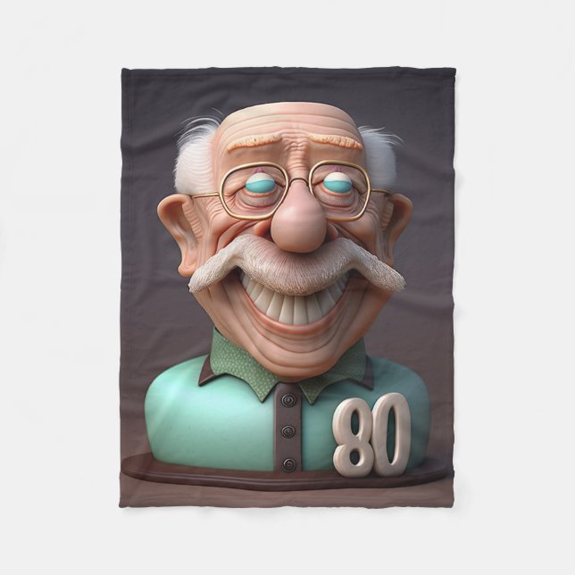 Personalized Special Funny 80years old Birthday Fleece Blanket (Front)