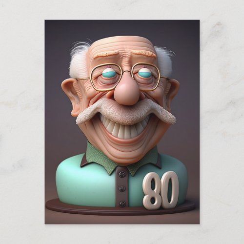 Personalized Special Funny 80years old Birthday Postcard