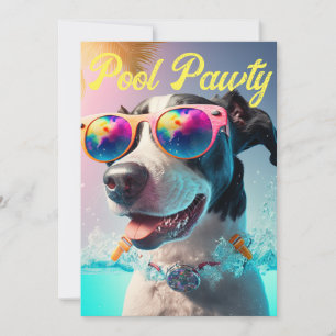 Personalized Special Pool Pawty for your Dog Party Invitation