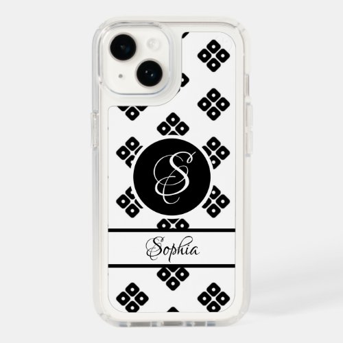 PERSONALIZED  SPECK IPHONE CASE BLACK AND WHITE 