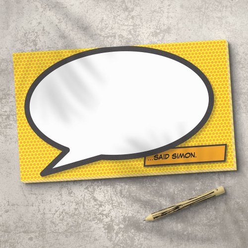 Personalized Speech Bubble Fun Comic Book Post_it Notes