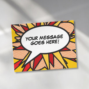 Personalized Speech Bubble Fun Retro Comic Book Postcard