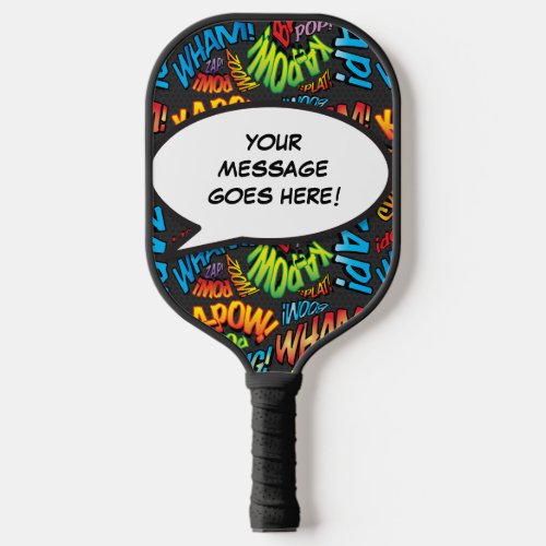 Personalized Speech Bubble Funny Cool Comic Book Pickleball Paddle