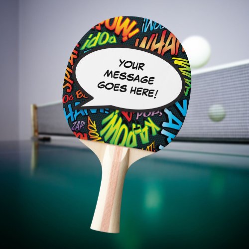Personalized Speech Bubble Funny Cool Comic Book Ping Pong Paddle