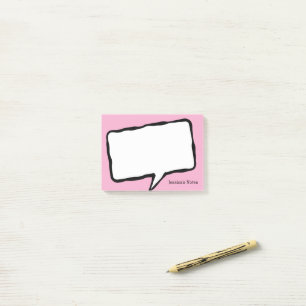 Personalized speech bubble pink Post-it® notes
