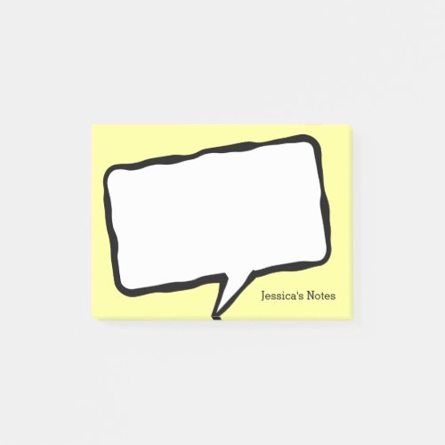 Personalized speech bubble yellow Post_it notes