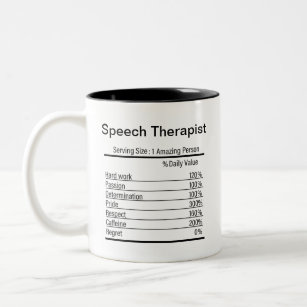 Personalized Speech Therapist Nutrition Facts Two-Tone Coffee Mug