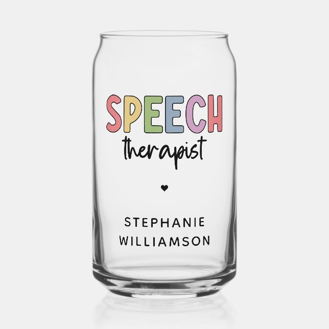 Personalized Speech Therapist SLP Can Glass (Front)