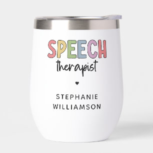 Personalized Speech Therapist SLP Thermal Wine Tumbler