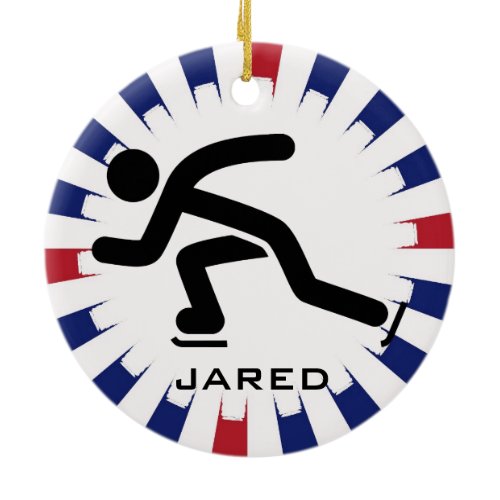 Personalized Speed Skating Ornament