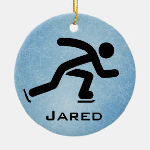 Personalized Speed Skating Ornament